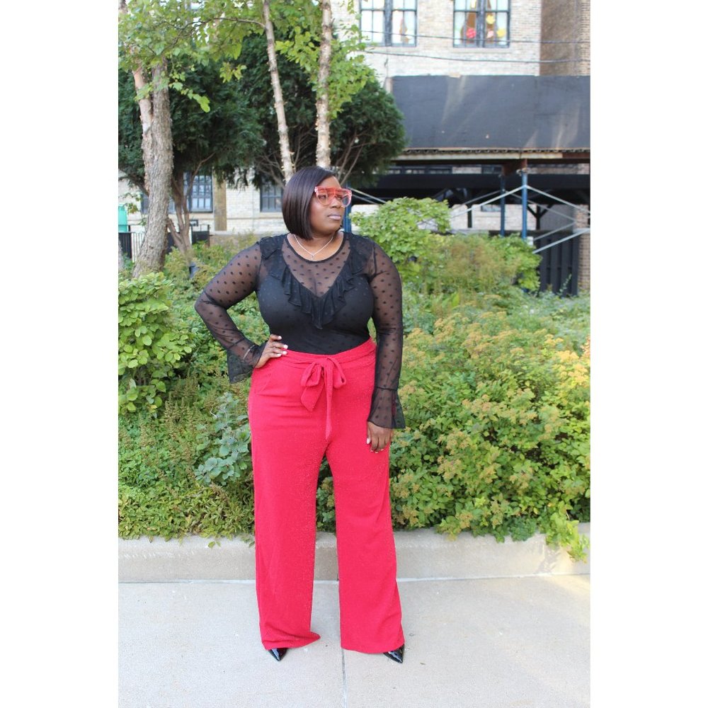 Plus size red pant